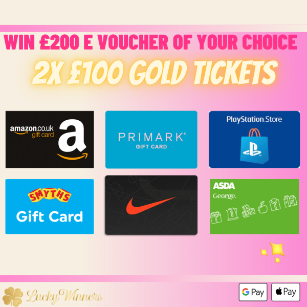 £200 E Voucher Of Your Choice Instant Wins Competition